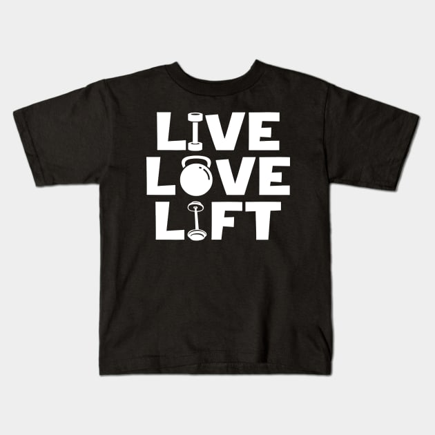 Live Love Lift Kids T-Shirt by CuteSyifas93